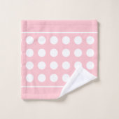 Cercles blancs élégants sur rose clair avec maman  (Gant de toilette)