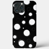 Cercles blancs, noir backround iPhone / coque ipad (Verso)