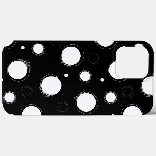 Cercles blancs, noir backround iPhone / coque ipad (Verso (horizontal))