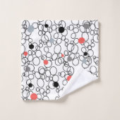 Cercles blancs noirs coralliens, points (Gant de toilette)
