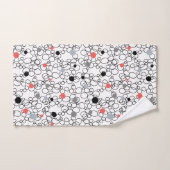 Cercles blancs noirs coralliens, points (Serviette à main)