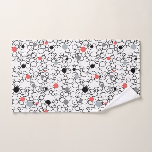 Cercles blancs noirs coralliens, points (Serviette à main)