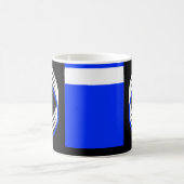 Cercles Bleu Noir et Blanc Mug Moderne (Centre)