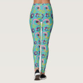 Cercles bleus funky Leggings (Dos)