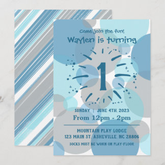 Cercles Bleus Invitation de garçon d'anniversaire