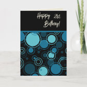 Cercles bleus modernes Carte d'anniversaire person (Devant)