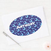 Cercles Bleus Points Motif mignon Autocollants per (Enveloppe)