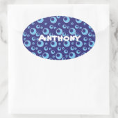 Cercles Bleus Points Motif mignon Autocollants per (Sac)