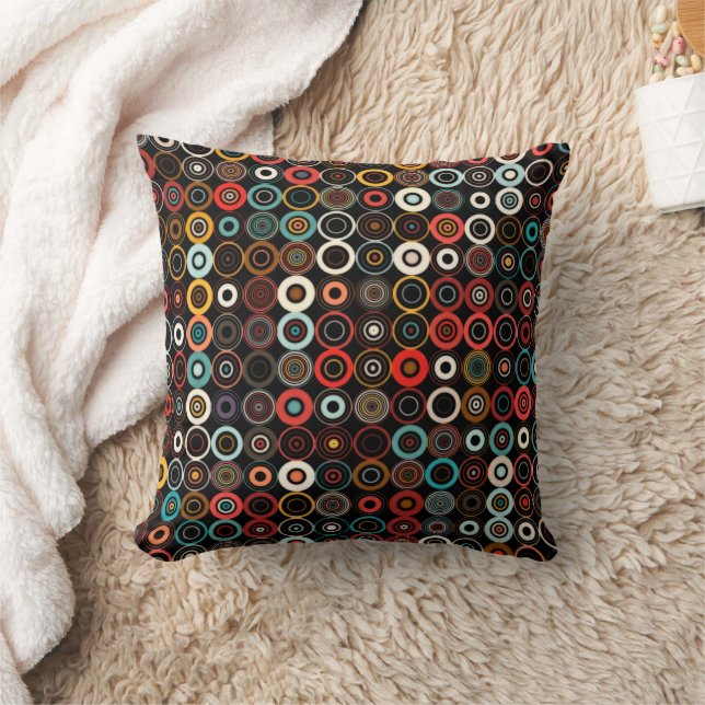 Cercles Boho Retro Jeter Oreiller - Style Vibrant! (Couverture)