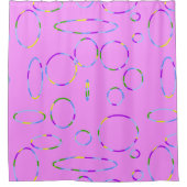 Cercles Boucles Moderne rose Magenta Douche Rideau (Devant)