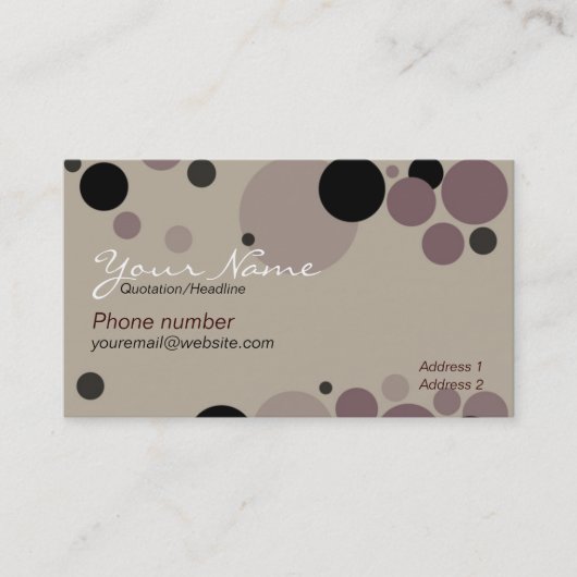 Cercles Cappuccino avec Carte de visite Logo (Devant)