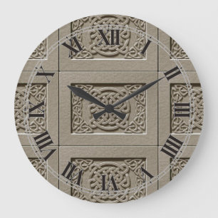 Cercles celtiques en pierre sculptée Horloge mural