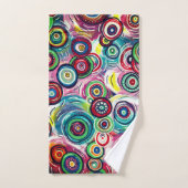 Cercles colorés et frissons Abstrait original (Serviette à main)