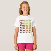 Cercles colorés rétro Filles T-shirt (Devant entier)