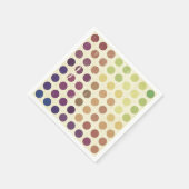 Cercles colorés rétro serviettes en papier (Coin)