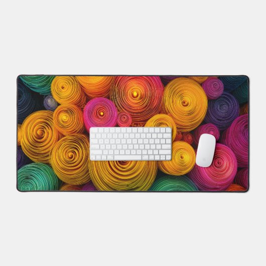 Cercles concentriques multicolores texture abstrai (Clavier et souris)