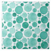 Cercles d'aquarelle - Carreaux de céramique turquo (Devant)