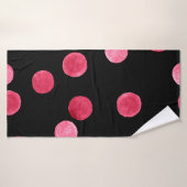 Cercles d'aquarelle incolore motif fond noir (Serviette de bain)