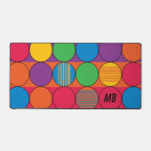 Cercles de couleurs vives, bandes et initiales (Recto)