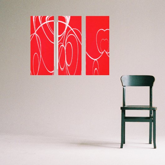 Cercles de danse en toile rouge et blanche