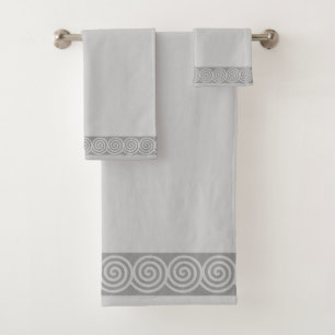 Cercles de spirale abstraits sur bain gris argenté