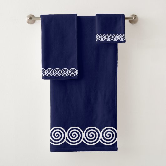Cercles de spirale abstraits sur fond bleu marine (En situation)