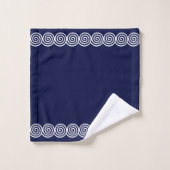 Cercles de spirale abstraits sur fond bleu marine (Gant de toilette)