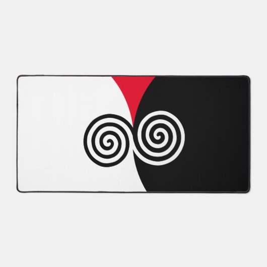 Cercles de spirale abstraits sur fond noir rouge e (Recto)