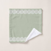 Cercles de spirale abstraits sur fond vert sauge (Gant de toilette)