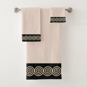 Cercles de spirale abstraits sur serviette de bain