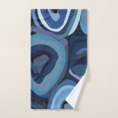 Cercles demi-bleus géométriques Abstraits (Serviette à main)