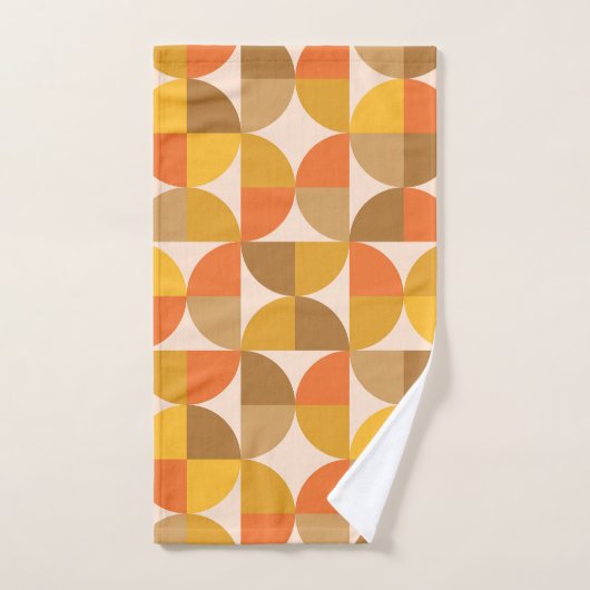 Cercles demi orange et marron du milieu du siècle (Serviette à main)