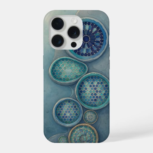 Cercles d'hexagone Design Abstrait Steampunk Bleu (Verso)