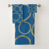 Cercles d'or et Bleu clair Moderne tendance (En situation)