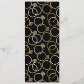 Cercles d'or moderne Menu de mariage personnalisé (Dos)