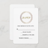 Cercles d'or pointillé moderne Dots Mariage Carte (Devant / Derrière)