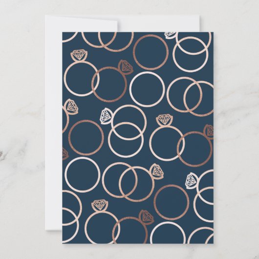 Cercles d'or Rose moderne Faire-part de mariage de (Dos)