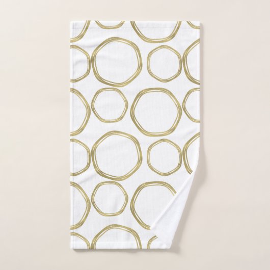 Cercles D'Or Sur Blanc Moderne (Serviette à main)