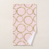 Cercles dorés et rose moderne tendance (Serviette à main)