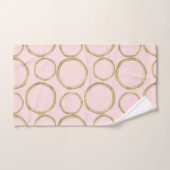Cercles dorés et rose moderne tendance (Serviette à main)