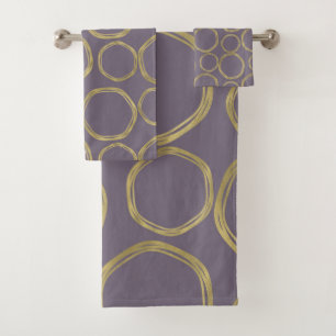 Cercles dorés et taupe rustique Violet Moderne Ten