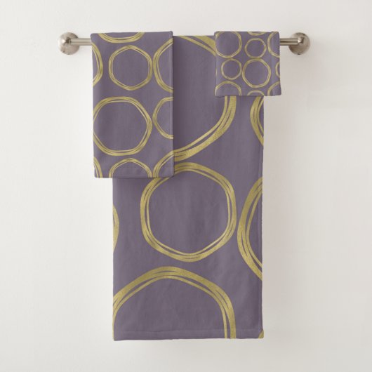 Cercles dorés et taupe rustique Violet Moderne Ten (En situation)