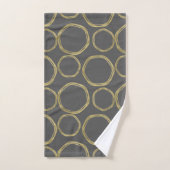 Cercles dorés et tendance moderne gris (Serviette à main)