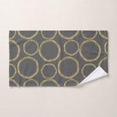 Cercles dorés et tendance moderne gris (Serviette à main)