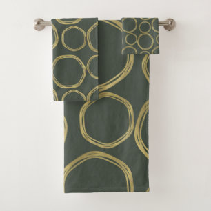 Cercles dorés et vert olive rustique moderne tenda
