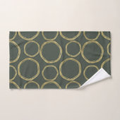 Cercles dorés et vert olive rustique moderne tenda (Serviette à main)
