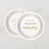 Cercles dorés pointillés Invitations modernes à po (Devant / Derrière)