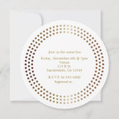 Cercles dorés pointillés Invitations modernes et g (Dos)