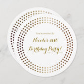 Cercles dorés pointillés Invitations modernes et g (Devant / Derrière)