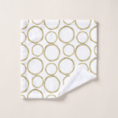 Cercles Dorés Sur Fond Blanc Moderne (Gant de toilette)
